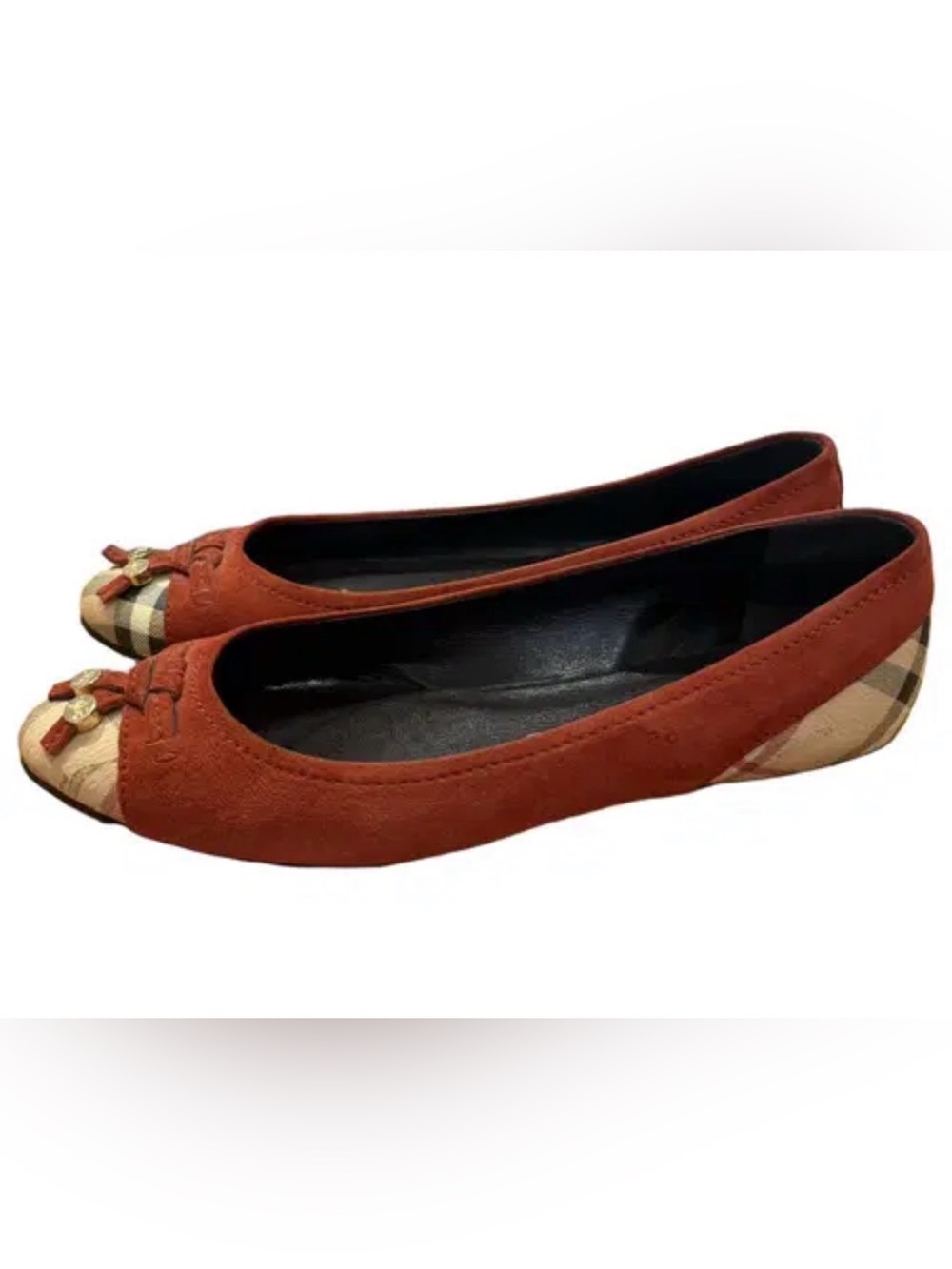 Burberry Haymarket Yates
Ballerina Flat Burberry Suede Ballet Flats with Bo